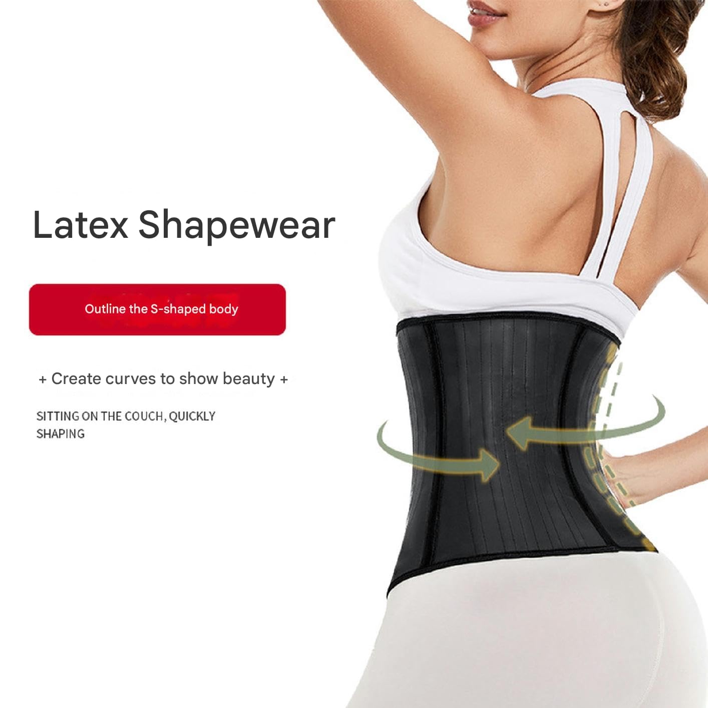 Corsetto Donna Cintura Modellante per La Vita da Donna, Cerniera, Abbigliamento Modellante per Il Corpo in Lattice, Cintura Modellante Sportiva