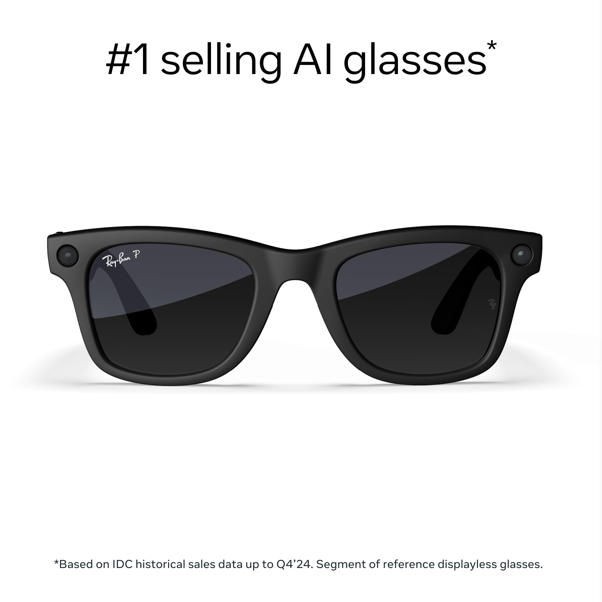 Ray-Ban Meta (Gen 1), Wayfarer, Matte Black | Smart AI Glasses for Men, Women. 12 MP Ultra-Wide Camera, Open-Ear Speakers for Audio, Video Recording and Bluetooth. Grey Lenses. Wearable Tech. — Amazon image 2