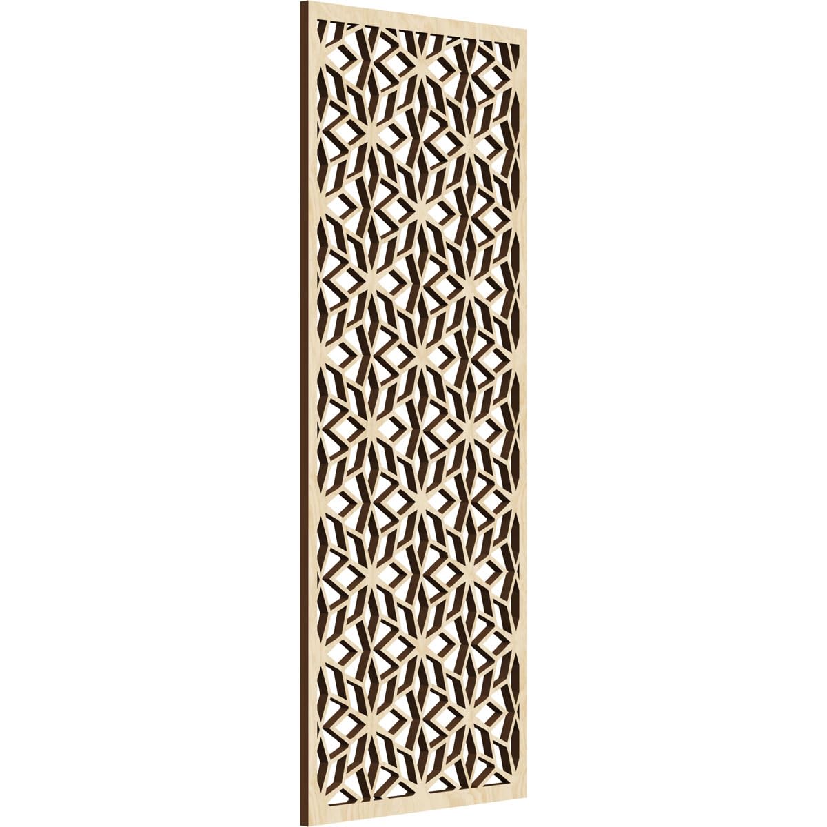 13 3/8"W x 34 3/8"H x 3/8"T Lake Decorative Fretwork Wood Wall Panels, Birch