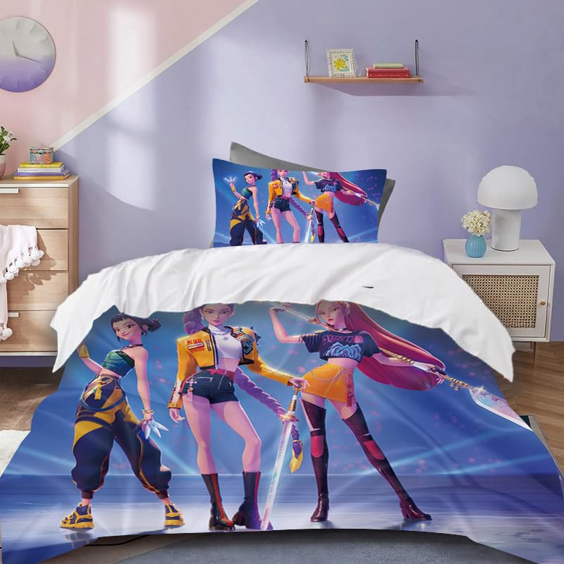 Ugecl K Pop Demon Hunters 4-Piece Double Size Duvet Set Includes and