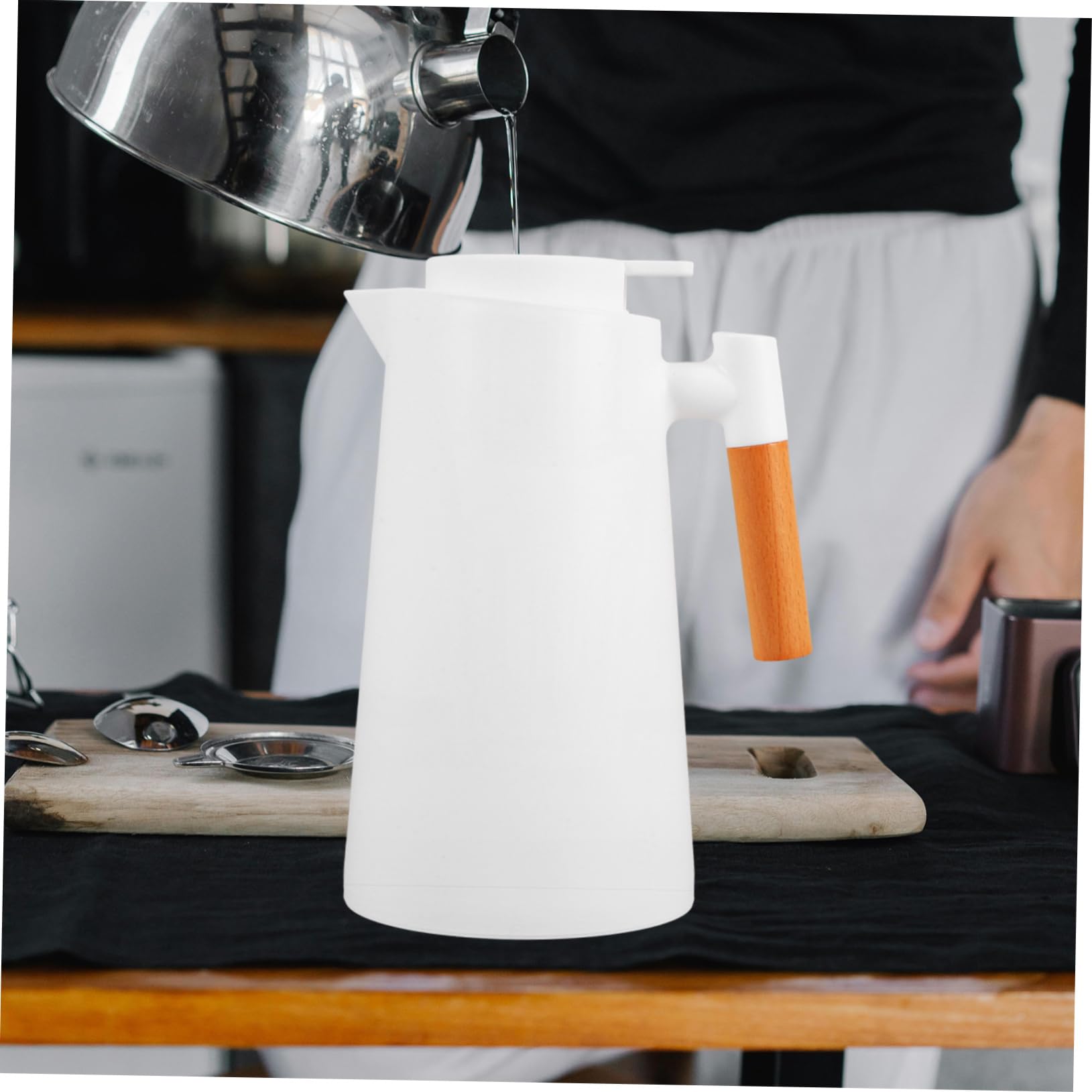 Mikinona Termo con Aislamiento al Vacío Jarra Térmica con Tapa Termo para Té y Bebidas Calientes y Frías para Uso Doméstico y Acampar