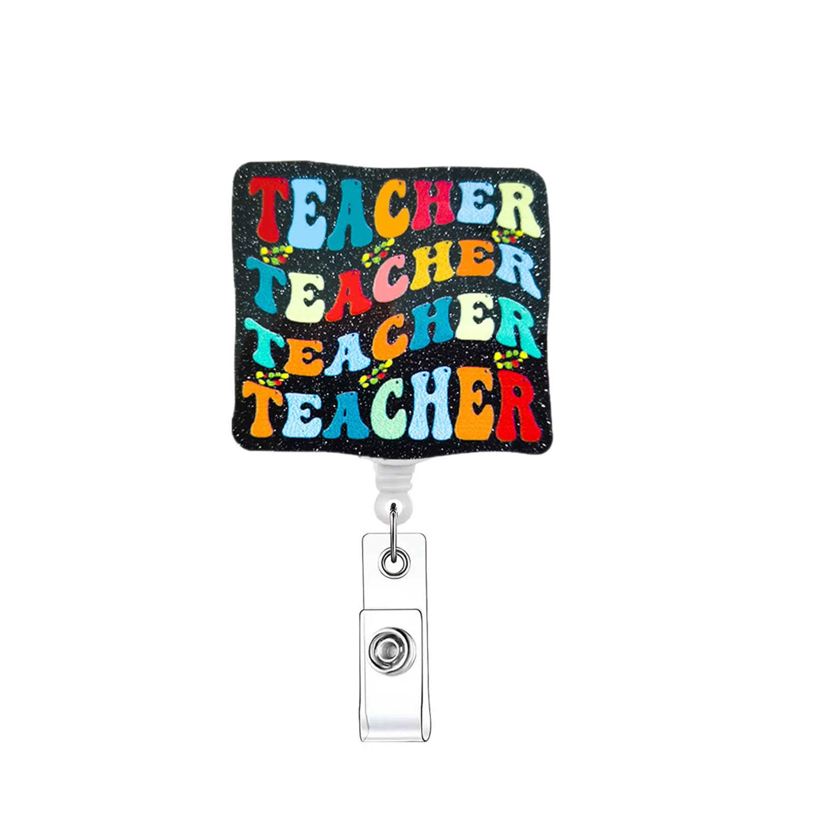 Teacher Badge Reel,Retractable Badge Holders with Cute Design,Id Badge Holders Retractable Clip for Nurses, Teacher,Office Worker