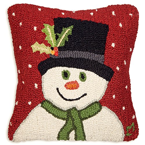 Chandler 4 Corners Artist-Designed Snowman with Top Hat Hand-Hooked Wool