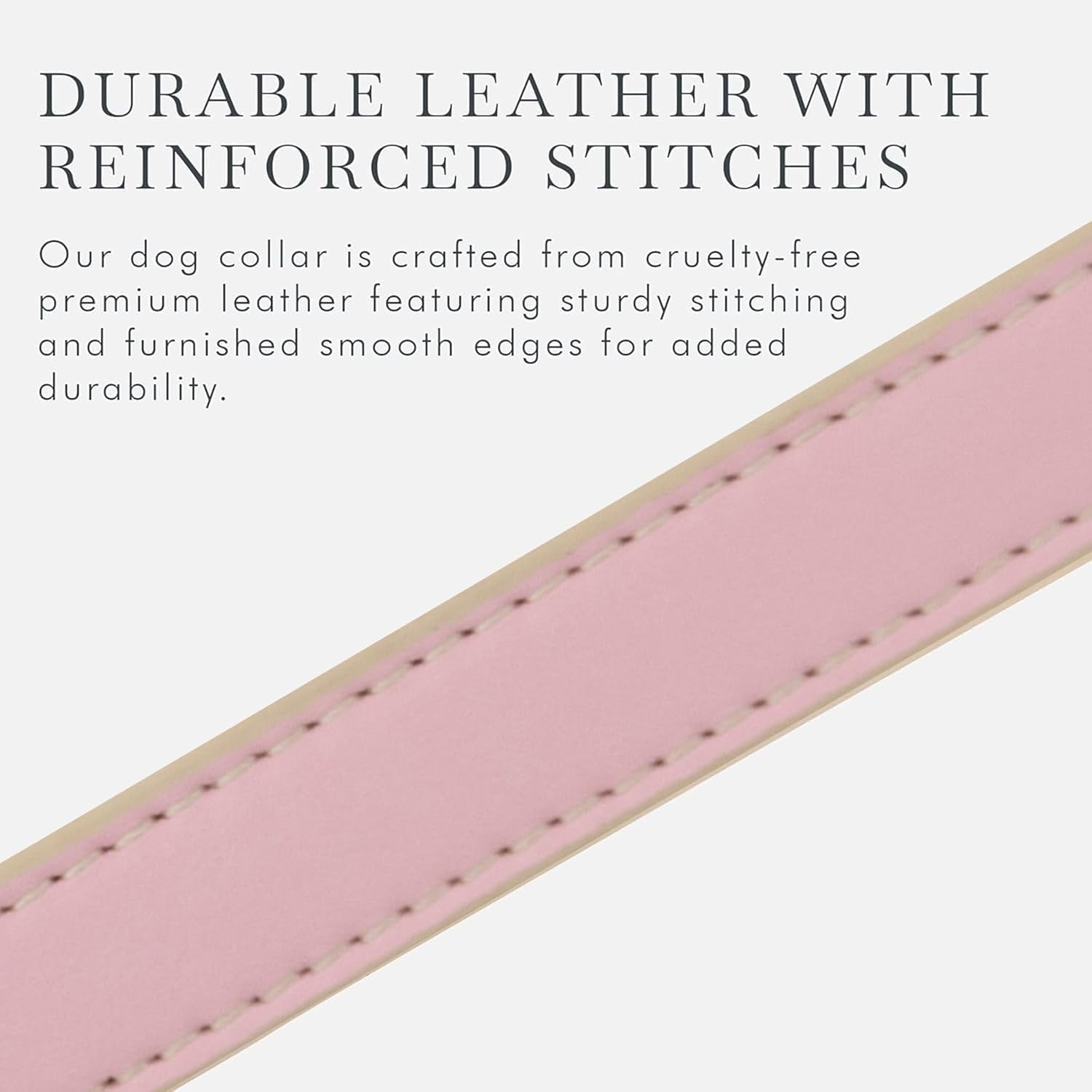 Cupertino Dog Collars, Harnesses & Leashes Made from Vegan Leather with Dog Tracker Device Holder Adjustable Dog Collar (Large, Pink)