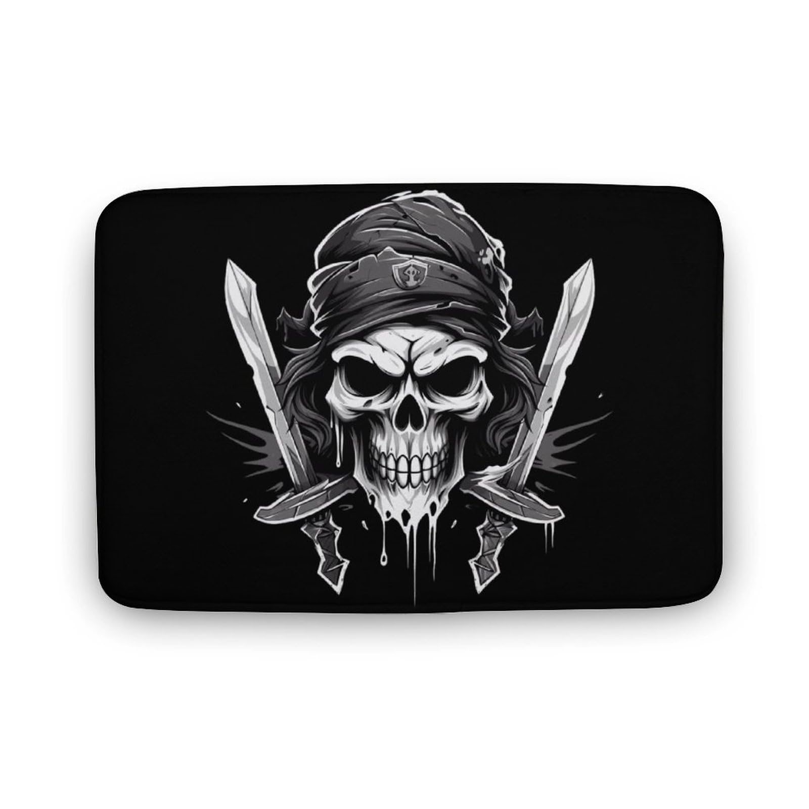 Pirate Flag Skull Flag Coral Velvet Rugs Non-Slip Bathroom Rugs Soft Kitchen Rug Floor Carpet for Home Decor 19.7