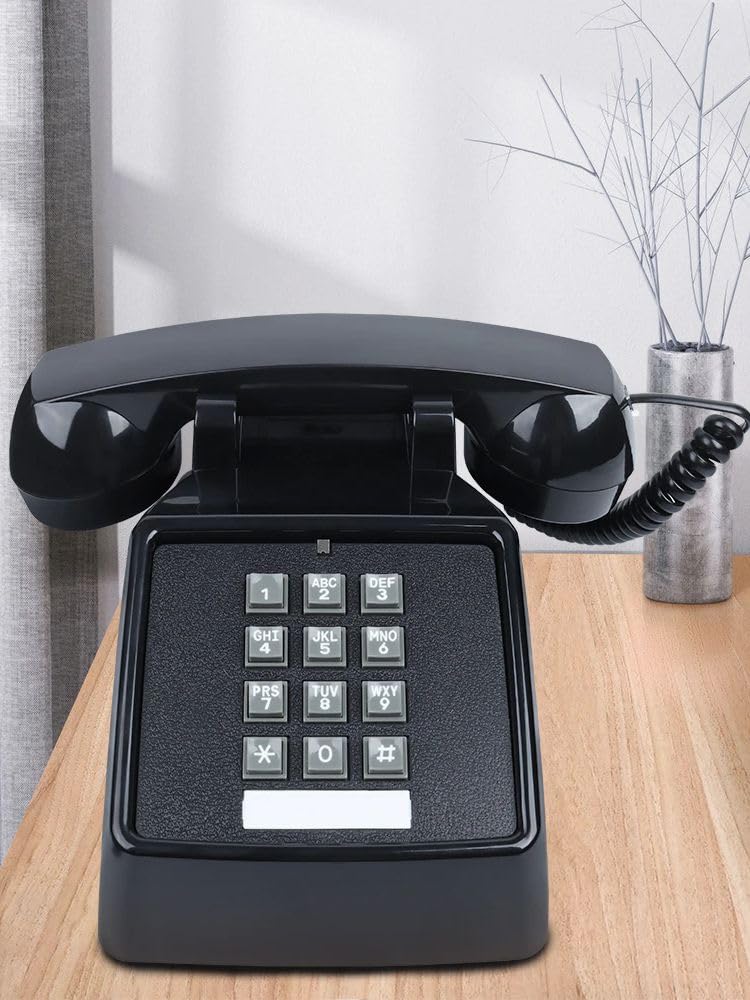 Single Line 2500 Classic analogowy telefon biurkowy z regulacją głośności, 2 porty, zestaw słuchawkowy i przewód liniowy w zestawie, czarny - działa na PBX, 1 rok ochrony