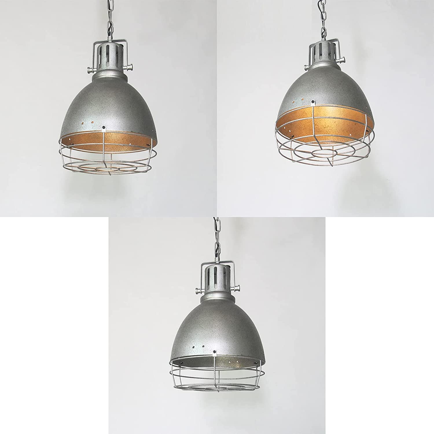 Lampe à suspension de plafond industrielle américaine, finition nickel à l'huile, lustre à cage en métal, cloison Steampunk du XVIIIe siècle, décorer le projecteur E27 Edison pour le bureau du