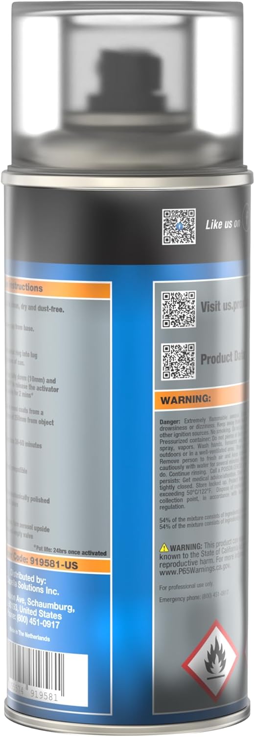 ProXL 2K Clear Coat Spray - 400 ml | Crystal Clear, High Gloss Finish | Easy Application | Super Scratch & Chemically Resistant for Durability | Polishable after 24 Hours | Vari Nozzle Included