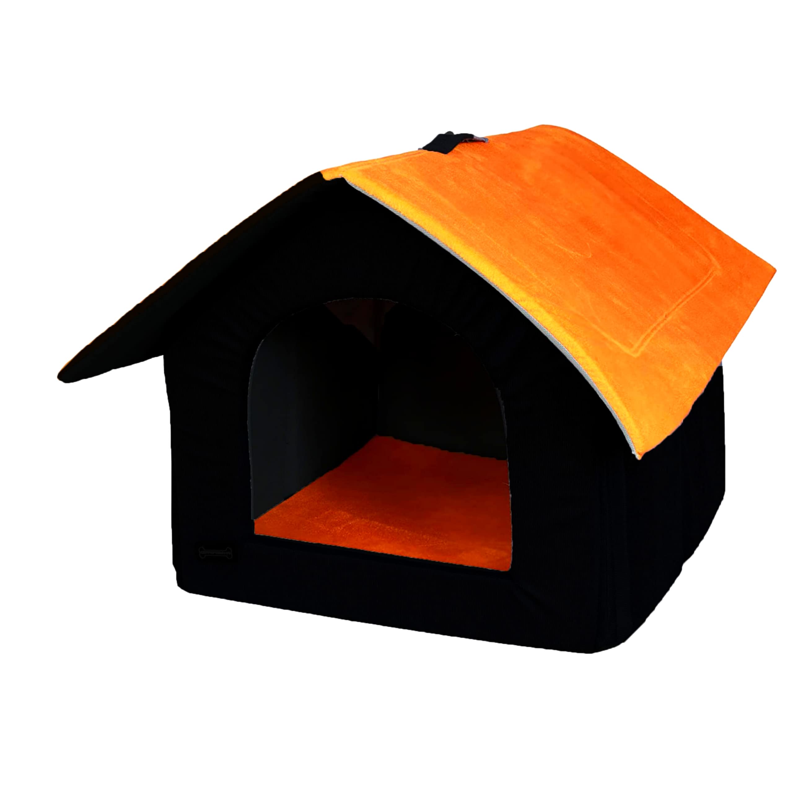 Foodie Puppies Foldable Soft & Light Weight Dual Color Velvet Designer Luxurious Pet Tent Kennel House/Hut for Cats/Kitten/Puppies & Dogs (Large, Orange&Grey) (B09RV43FSX) Amazon Price History, Amazon Price Tracker