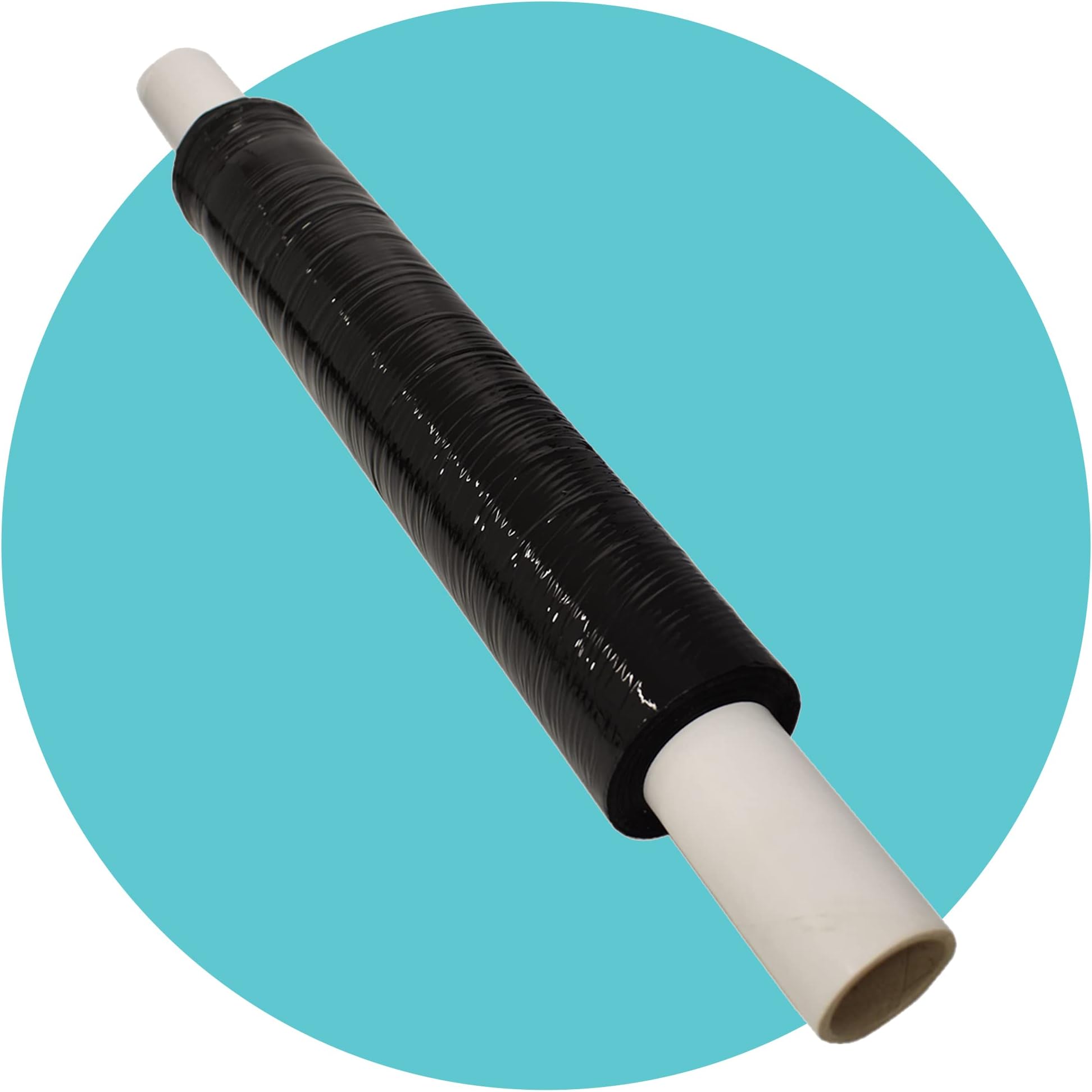 Triplast 1 Roll x 400mm Extended Core Black Pallet Stretch Wrap | Extra Long Roll, 17mu Thick | Shrink Wrap, Cling Film, Plastic Wrap | Packaging for Removals, Industrial & Warehouse Use