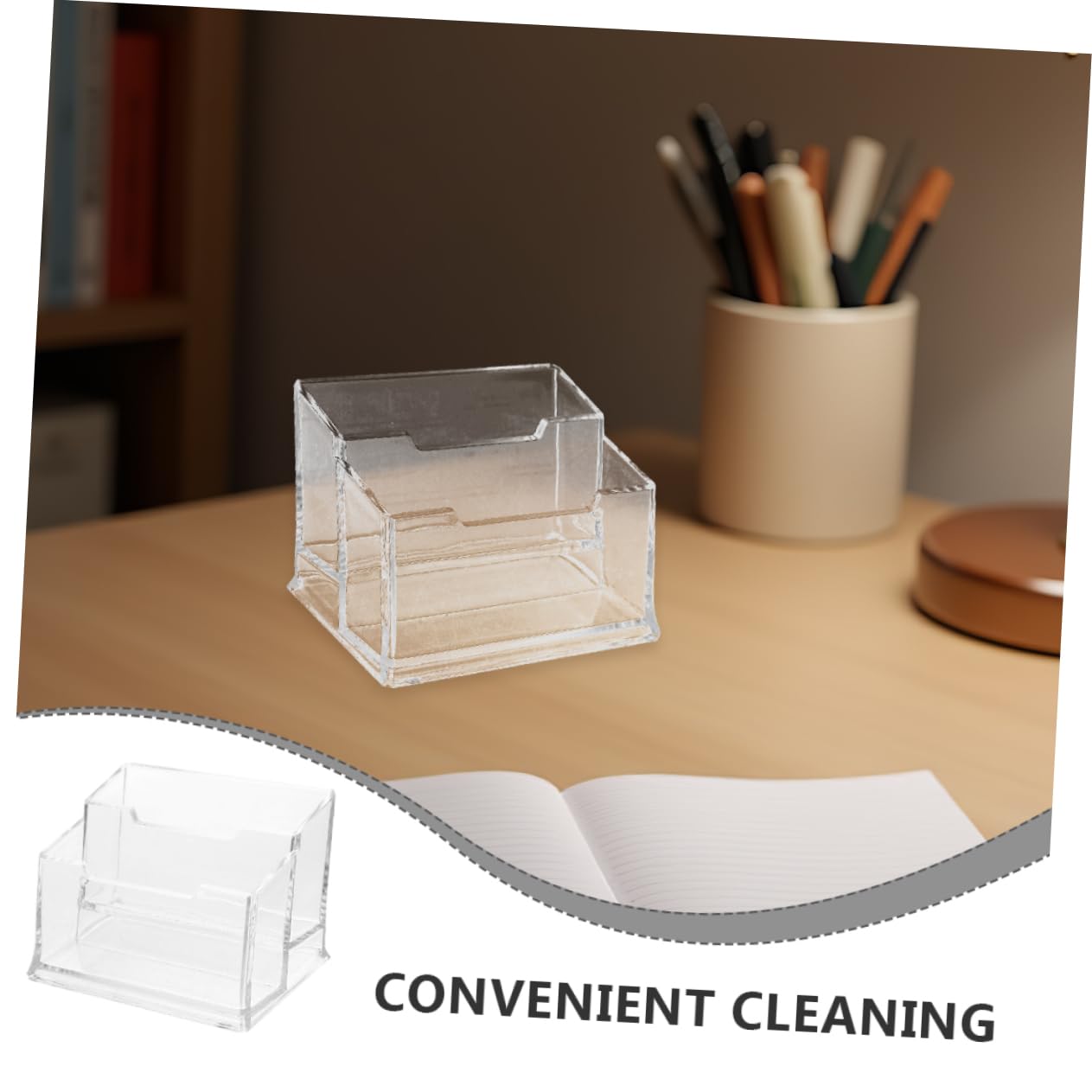 Hemobllo 5pezzi Supporto per Biglietti da Visita Trasparente in Plastica Porta Biglietti da Visita da Scrivania Organizer per Tavolo da Ufficio Espositore