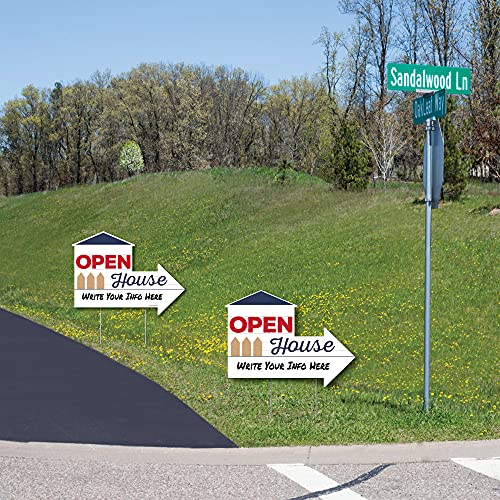 Big Dot Of Happiness Open House - Real Estate Yard Sign With Stakes - Double Sided Outdoor Lawn Sign - Set Of 3 #TOP3