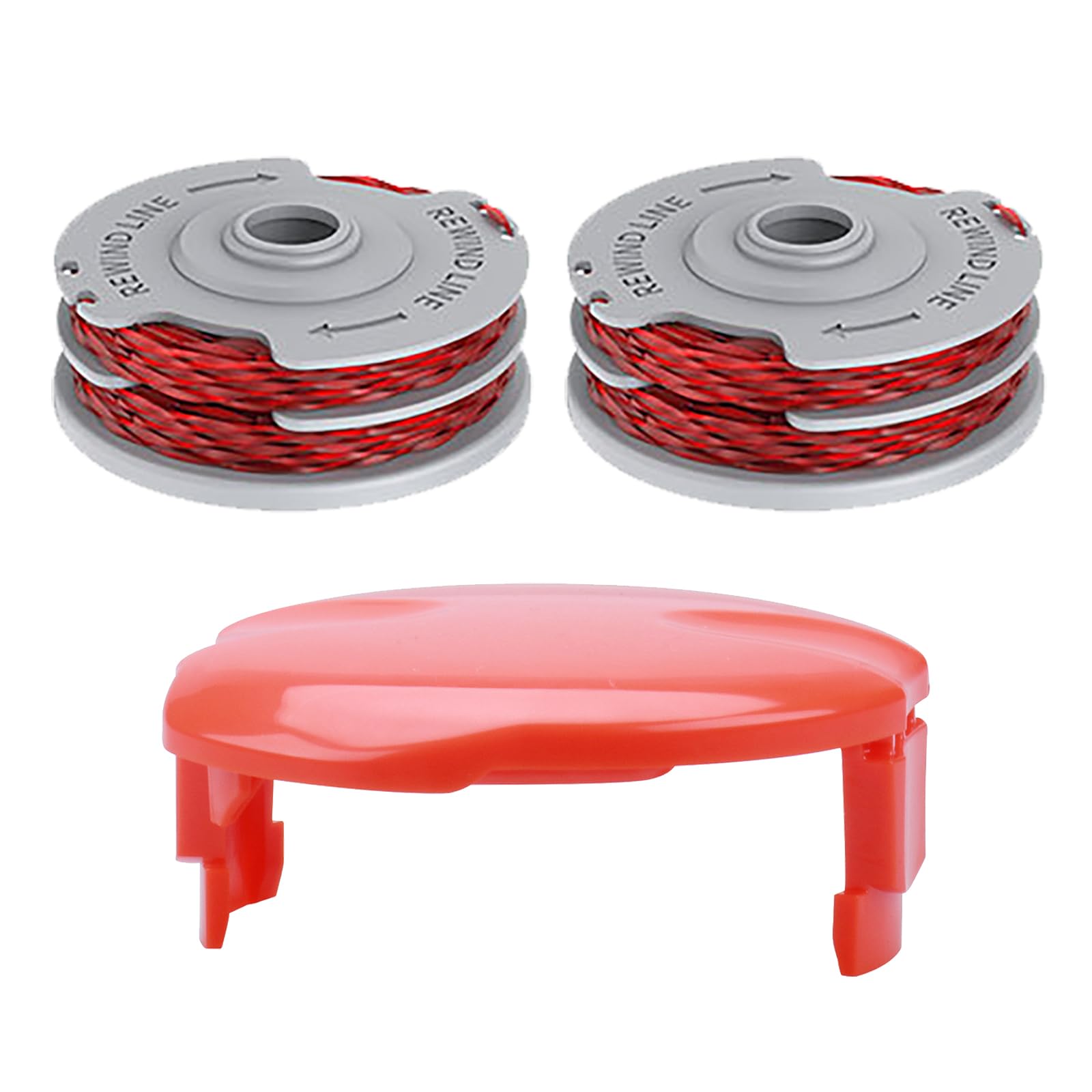 CYMYGS 2 Pack Strimmer Spool, Double Line Autofeed Spool for Flymo Strimmer Wire Standard 1.5mm 36ft Double Autofeed Lawn Mower Replacement Compatible with XT/500E/500 XT/Multitrim/Power Trim (red)