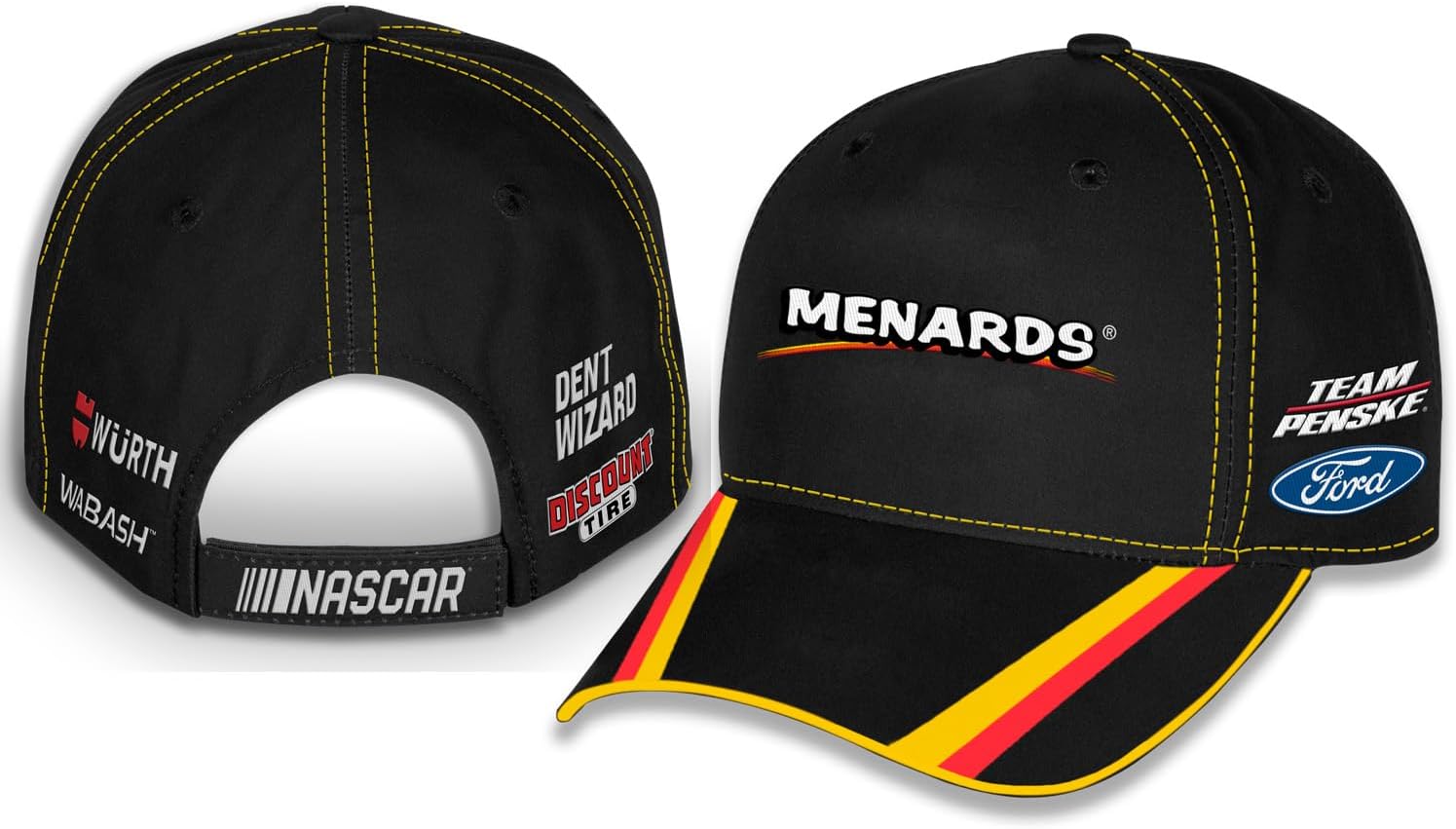 Checkered Flag Sports Ryan Blaney #12 NASCAR 2025 Adult Uniform Pit Sublimated Black Adjustable Hat