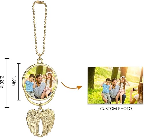 Miniatura 5 de Adornos colgantes de auto con foto personalizada, marco de fotos a todo color, soporte para espejo retrovisor de coche, colgante para Carros