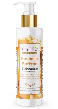 NUTRIGLOW Luxury Skincare Kashmiri Saffron Moisturizer with SPF 20 With Sandalwood Oil For Protect from Sun Tan, Premature Aging & Wrinkle, 100ml