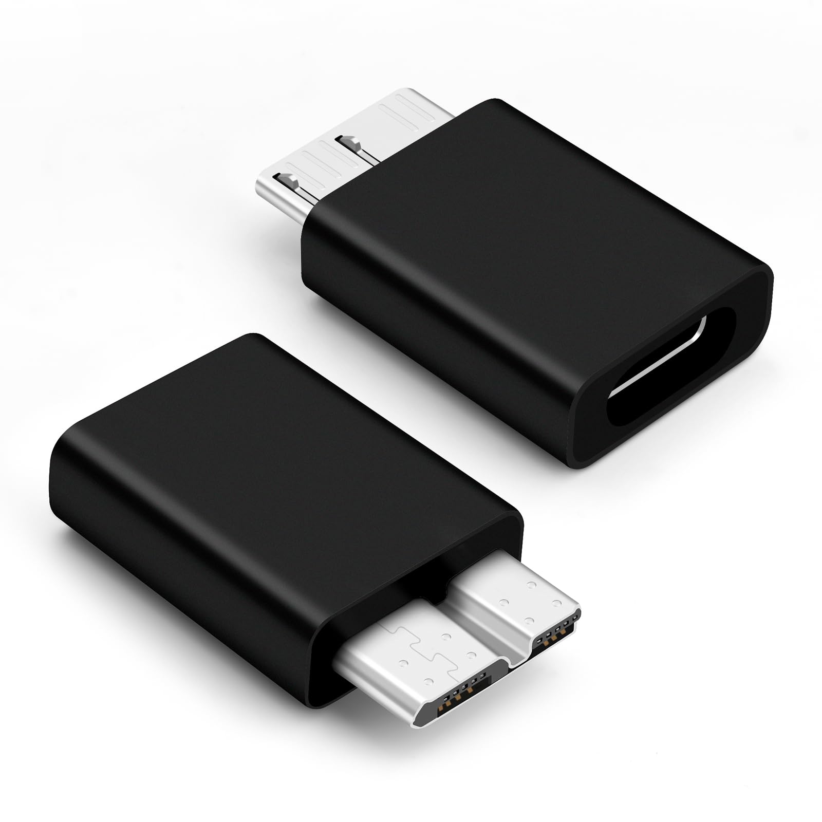 Adapter USB C na USB 3.0 Micro-B do zewnętrznego dysku twardego HDD/SSD, WD, Seagate, Orico/Sabrent, Toshiba, Samsung T5/T7 itd. Czarny