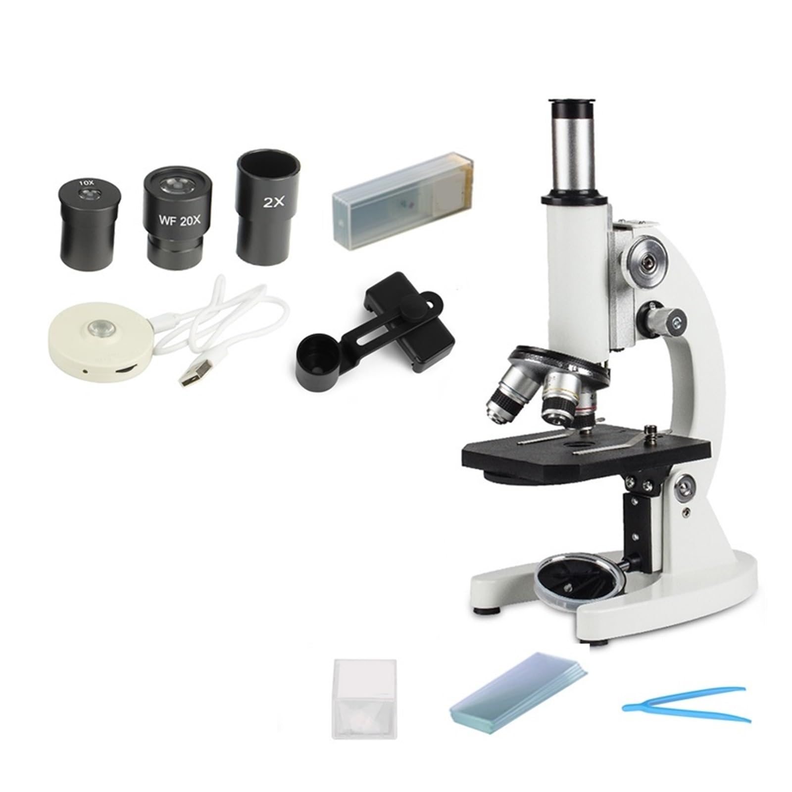 Całkowicie Metalowy Optyczny Mikroskop Biologiczny Do Szkolnego Laboratorium Edukacja Domowa Duże Powiększenie Fotografia HD Mikroskopy i wyposażenie(Option1-1600X)