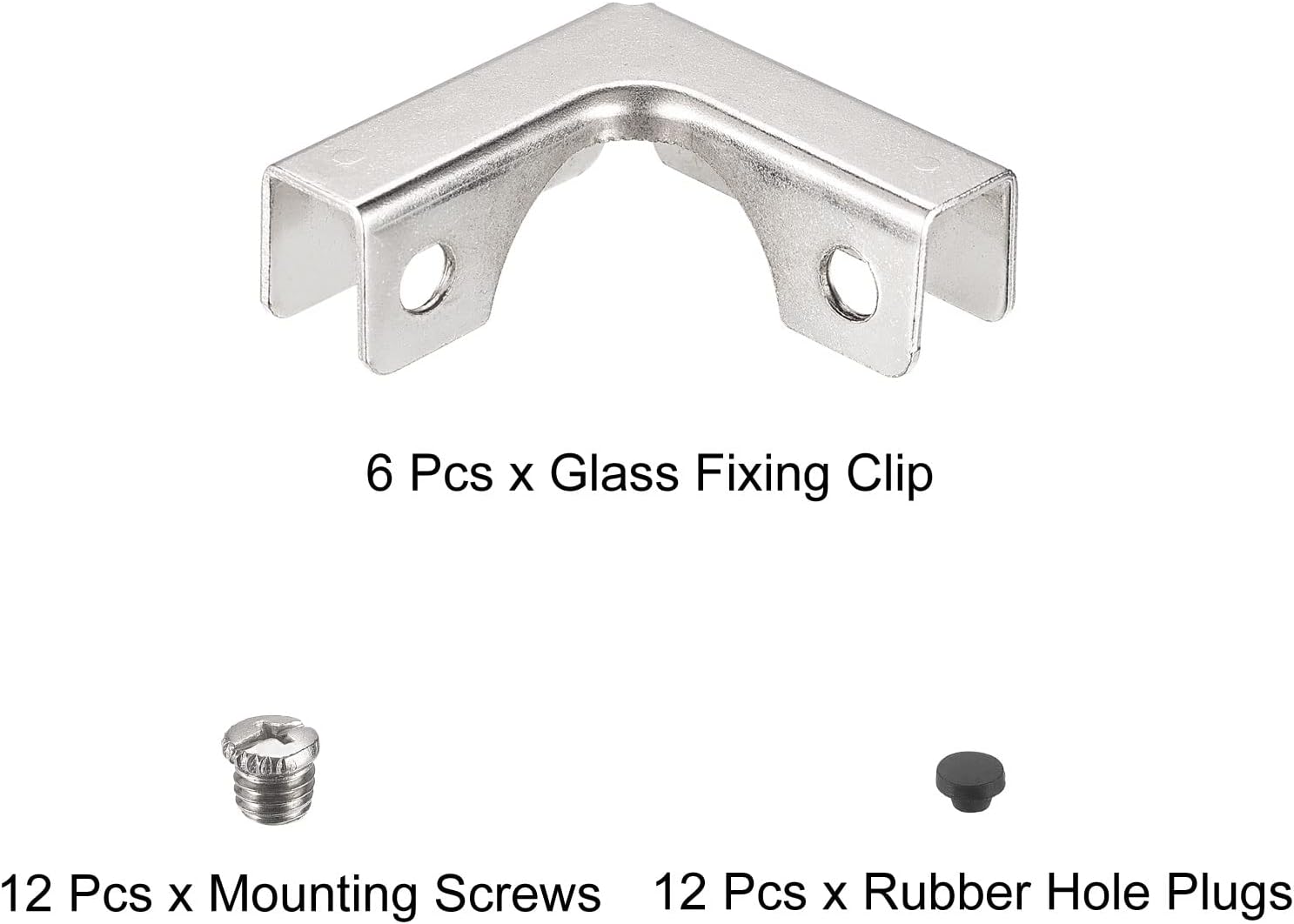 HARFINGTON Glass Fixing Clip, 6pcs for 6-10mm L-Shaped Glass Combination Fixing Bracket Reinforced Clip Clamp Glass Accessories for Glass Display Cabinet, Fish Tank image 3