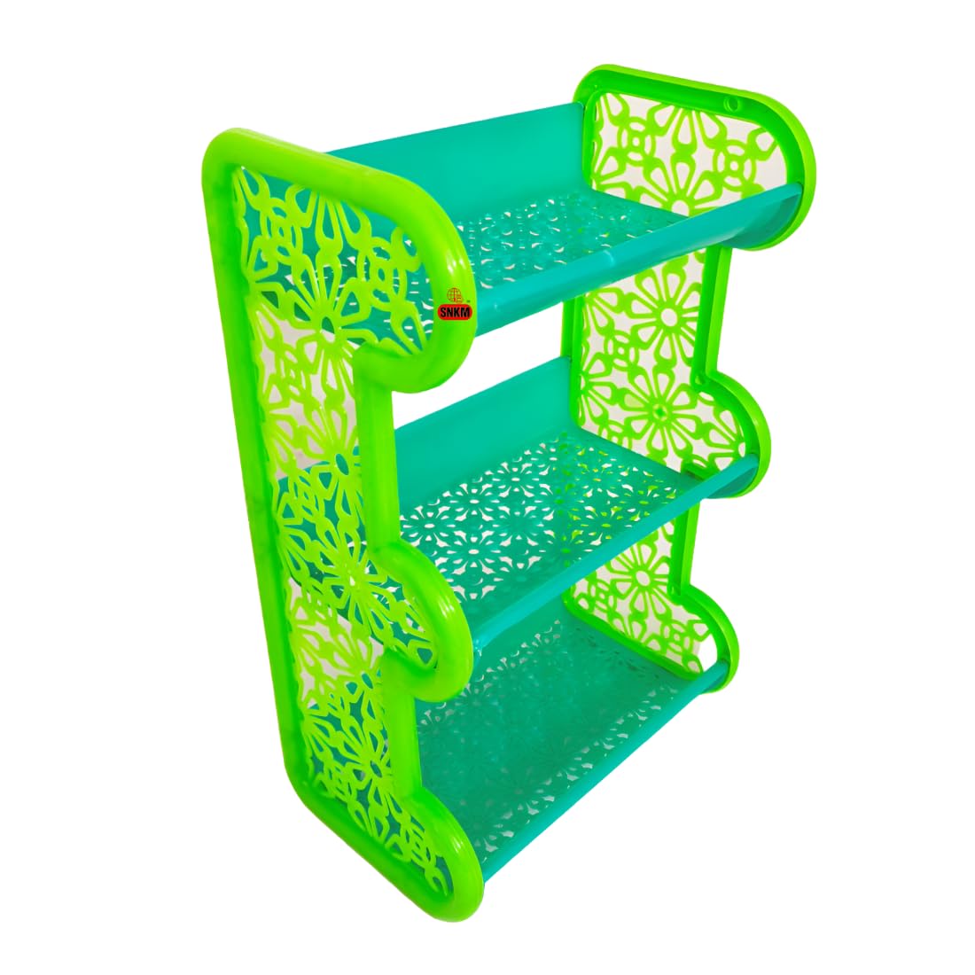 SNKM Plastic Bathroom, Kitchen Fruits and Vegetables, Bedroom and Office Shelf Storage Oraganizer 3 Layers Removable Racks (Medium, Multicolour, Pack of 1)-picture-11