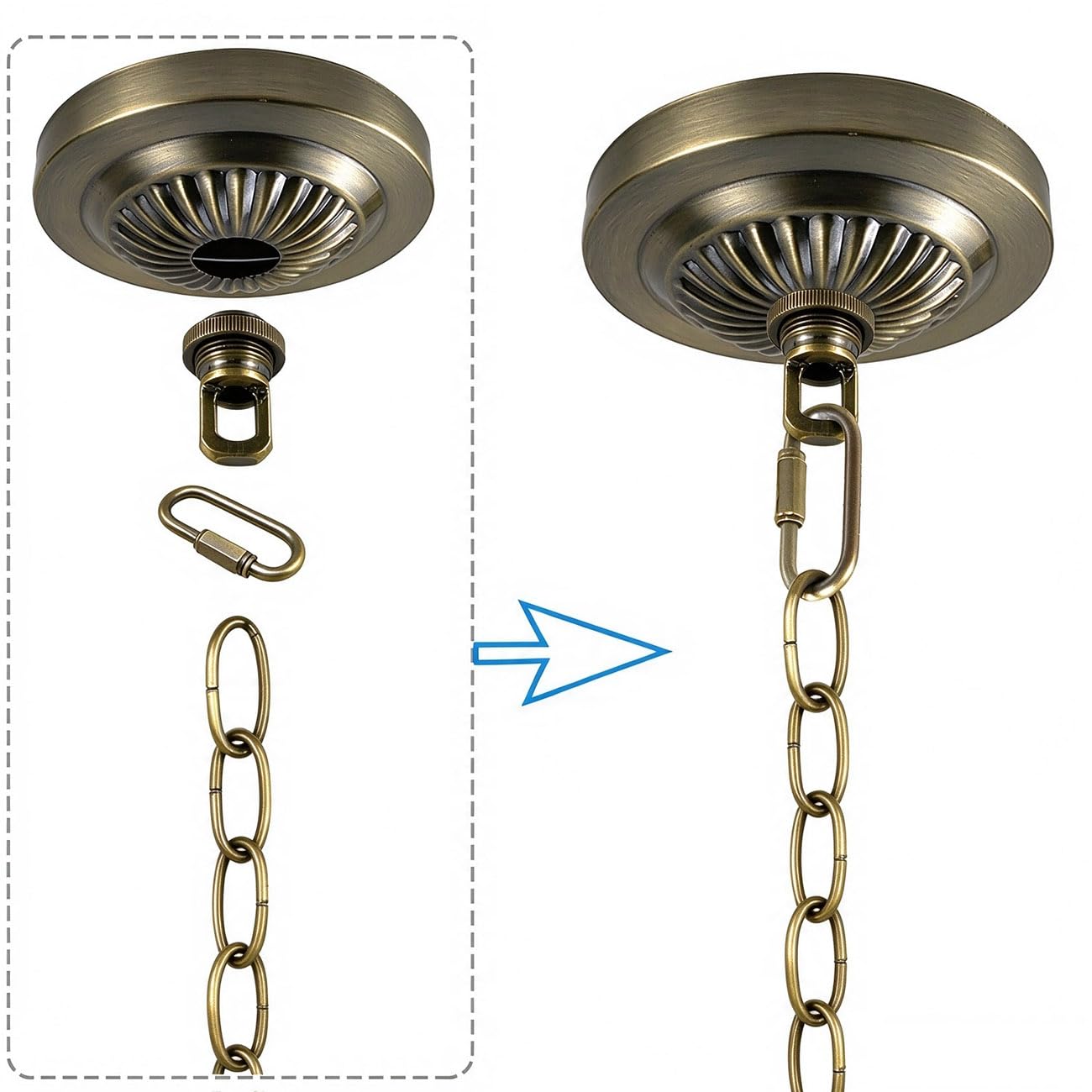 ECUDIS Light Fixture Canopy Kit 4.75 Inches Diameter and 6 Feet Light Chain — Amazon image 4