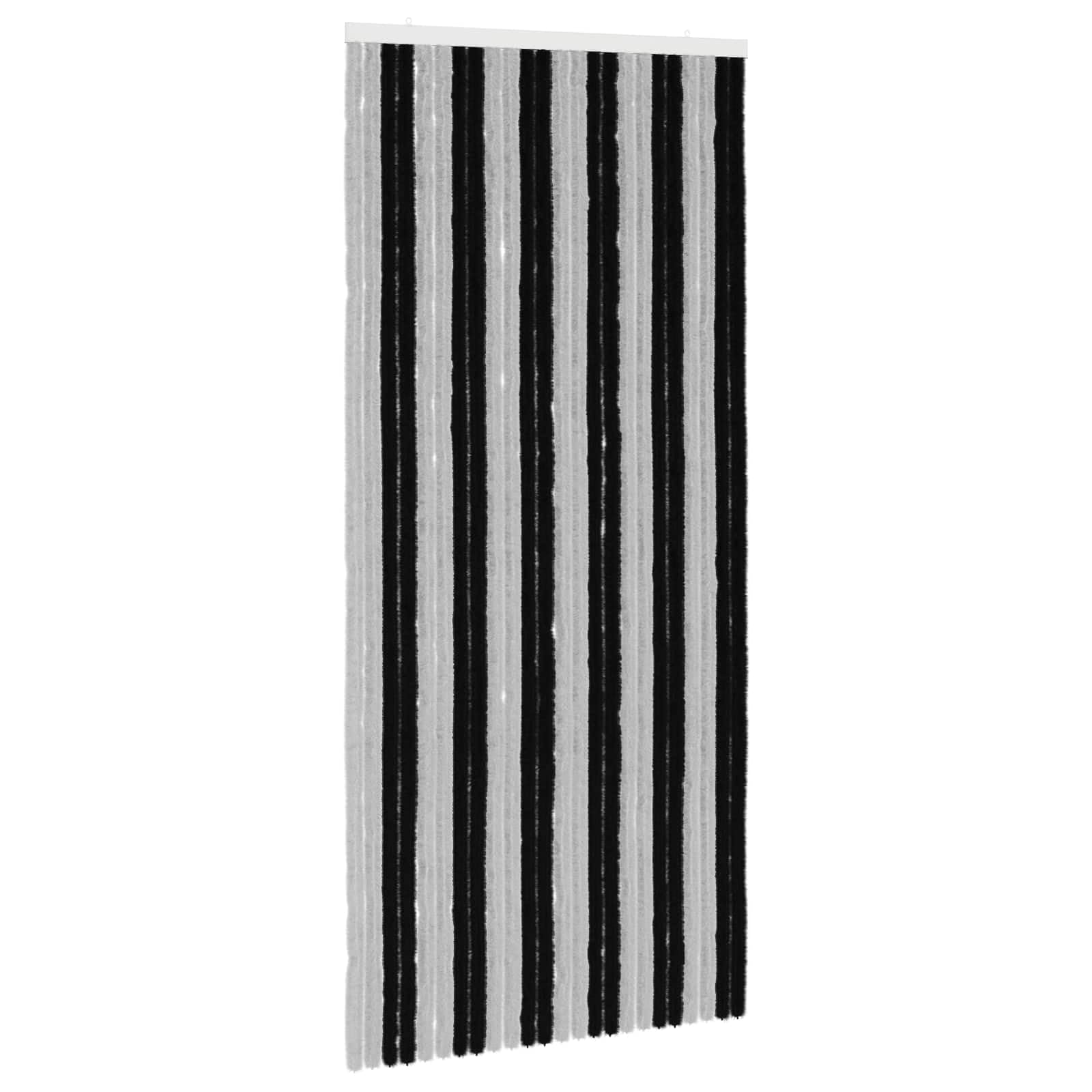 vidaXL Insect Curtain Chenille Grey and Black 100 x 220 cm 100% PP — image 1