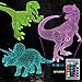 3D Dinosaur Night Light - 3D Led Illusion Lamp Three Pattern and 16 Color Change Decor Lamp with Remote Control for Kids, Dinosaur Gifts for Children