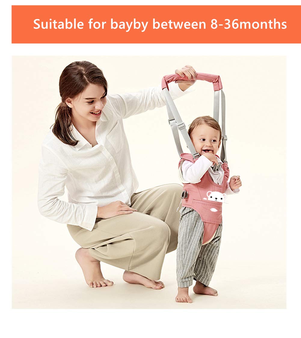 Felly Camminare Assistente Per Bambini, Redini Primi Passi Bretelle di Sicurezza per Bambino Sostegno Portatile, Imbracatura Bimbo Con Bavaglini, Per Baby 6-36 mesi (Orsetto)