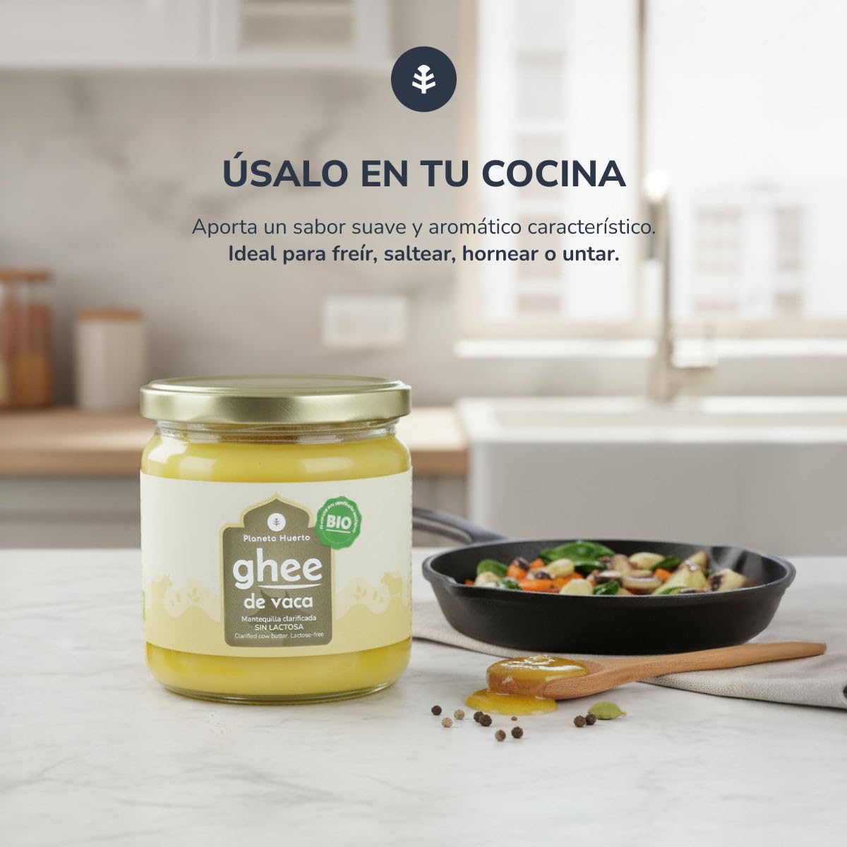Planète potager | Lot de 3 beurres clarifiés ghee 500 g – Beurre clarifié bio sans lactose ni caséine, idéal pour cuisiner, régime céto, paléo et ayurveda, goût doux et texture crémeuse