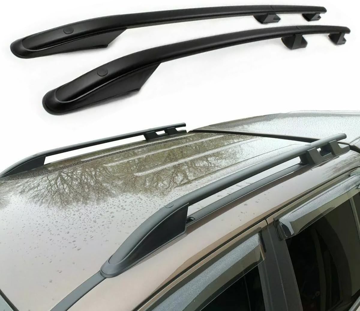 2Pcs Black Roof Rail Racks Side Rail Bars Fits for Mitsubishi L200 Triton 4Door 2016 2017 2018 2019 2020 2021 2022