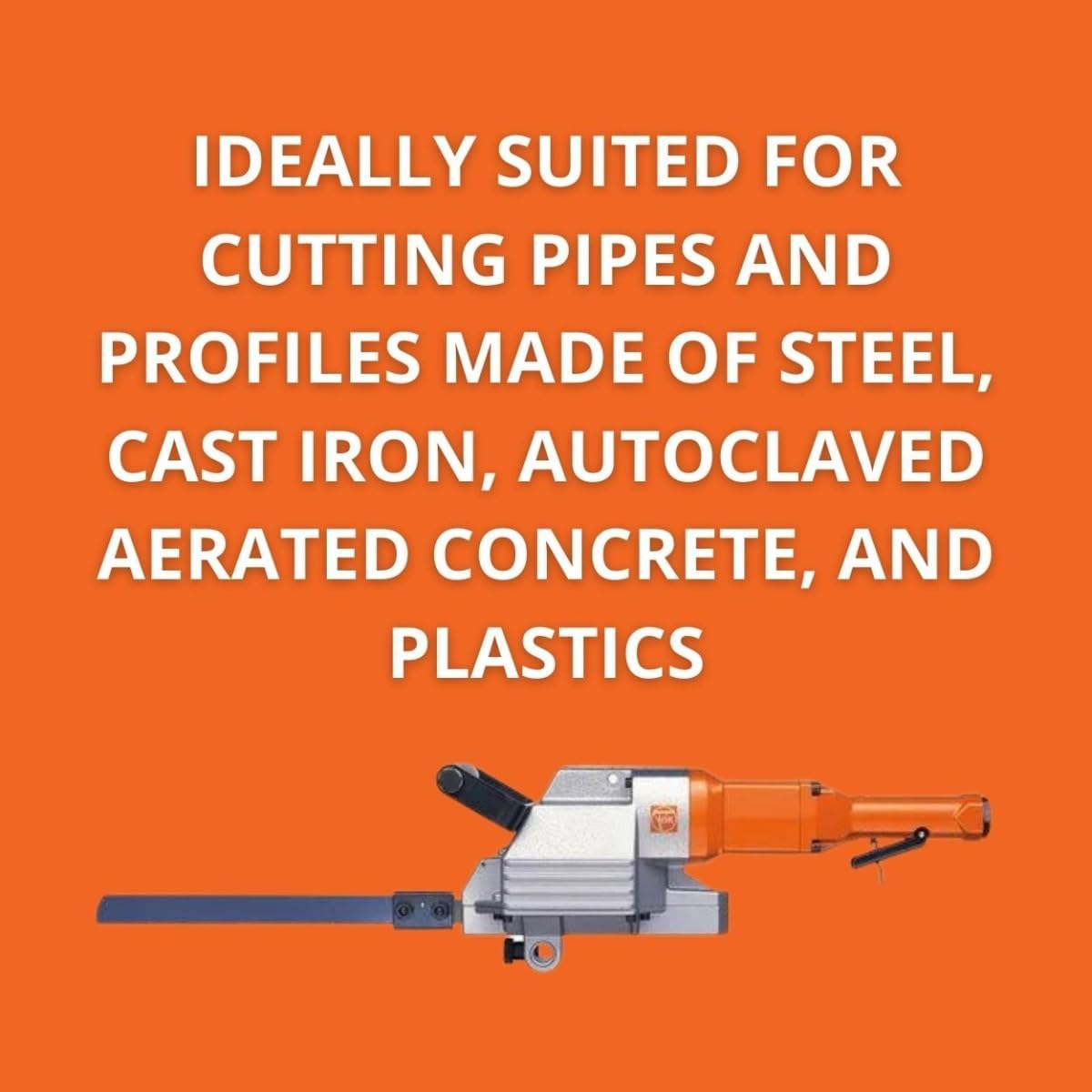 Fein STS 325 R Pneumatic Hacksaw - Heavy-Duty Air-Powered Saw for Cutting Pipes and Profiles, 3-1/8” to 24” Pipe Clamping, 45° Mitre Cuts, 87 PSI, 1,100 W - 75340813000