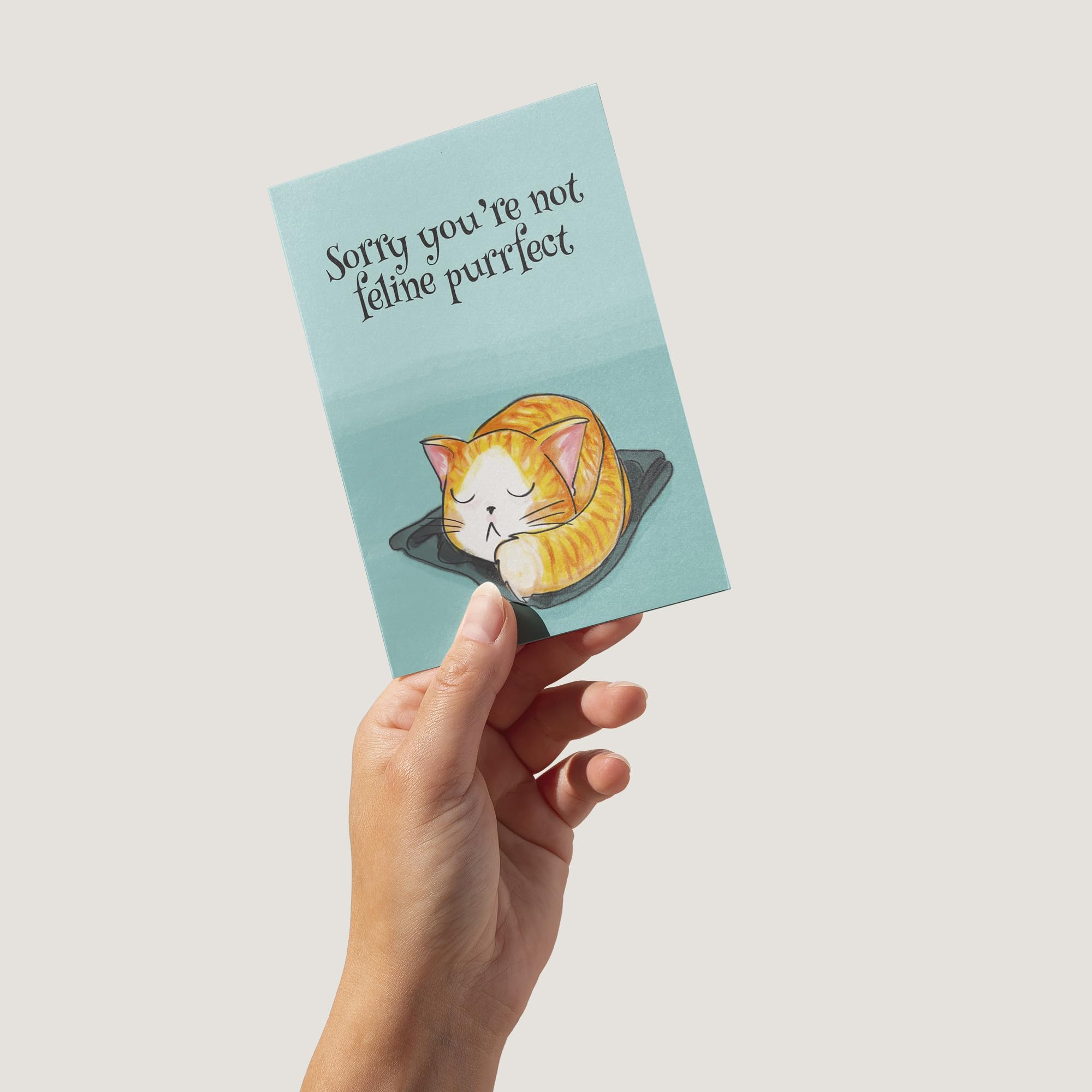 Wee Blue Coo CARD GREETING GET WELL SOON CAT KITTEN FELINE