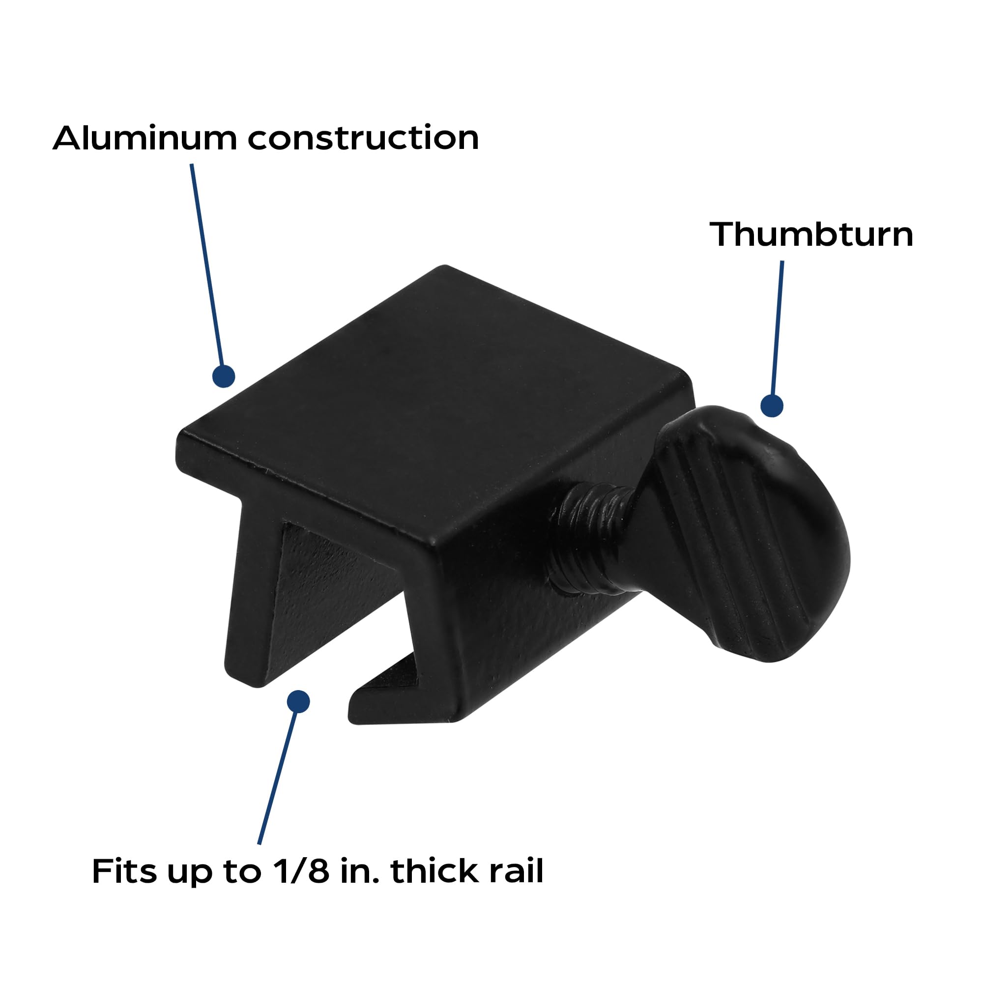 Prime-Line U 98198 Cerradura de seguridad para ventana corrediza, económica, color negro (paquete de 4)