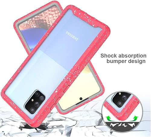 Miniatura 5 de Funda híbrida para Samsung Galaxy A71 5G UW (no compatible con Samsung A71 5G) de cuerpo completo, a prueba de golpes, transparente, a prueba de