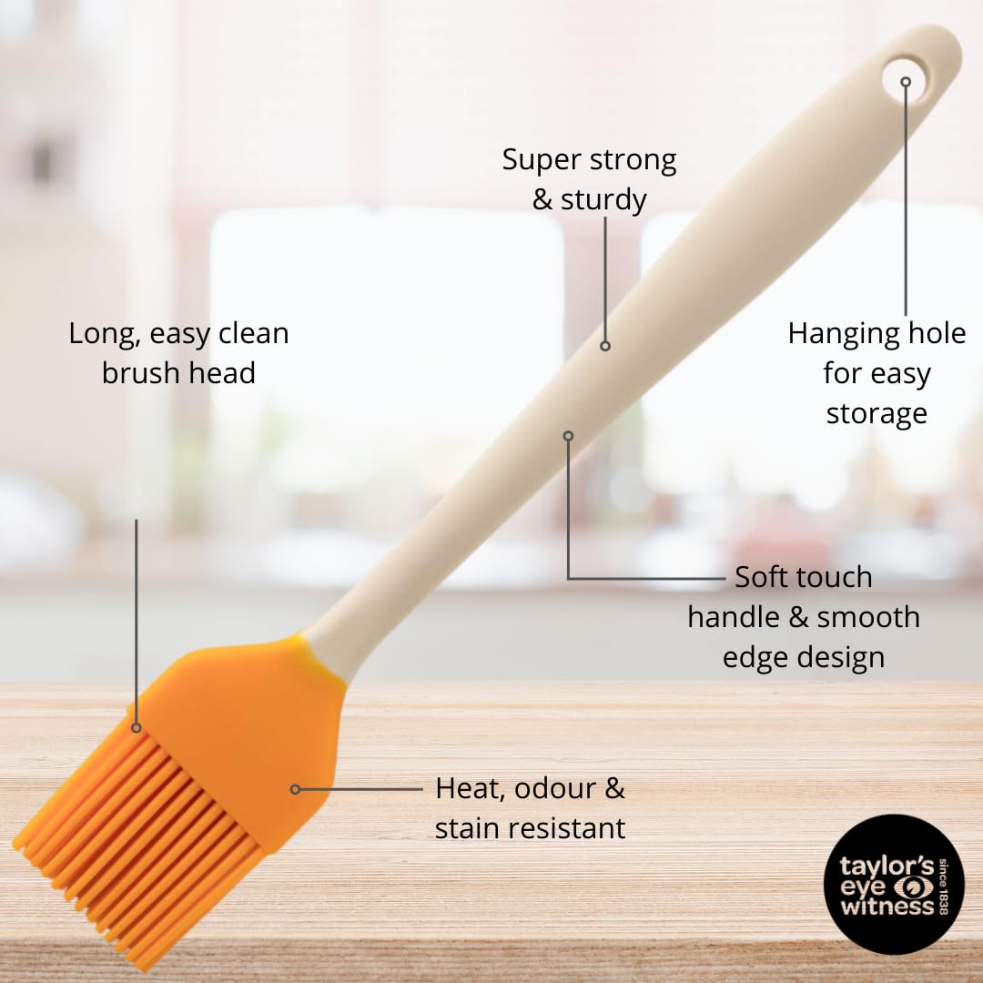 Taylors Eye Witness Buttermilk & Saffron Silicone Pastry Coating Brush, Dishwasher Safe, Non-Stick Bristles - Image 4