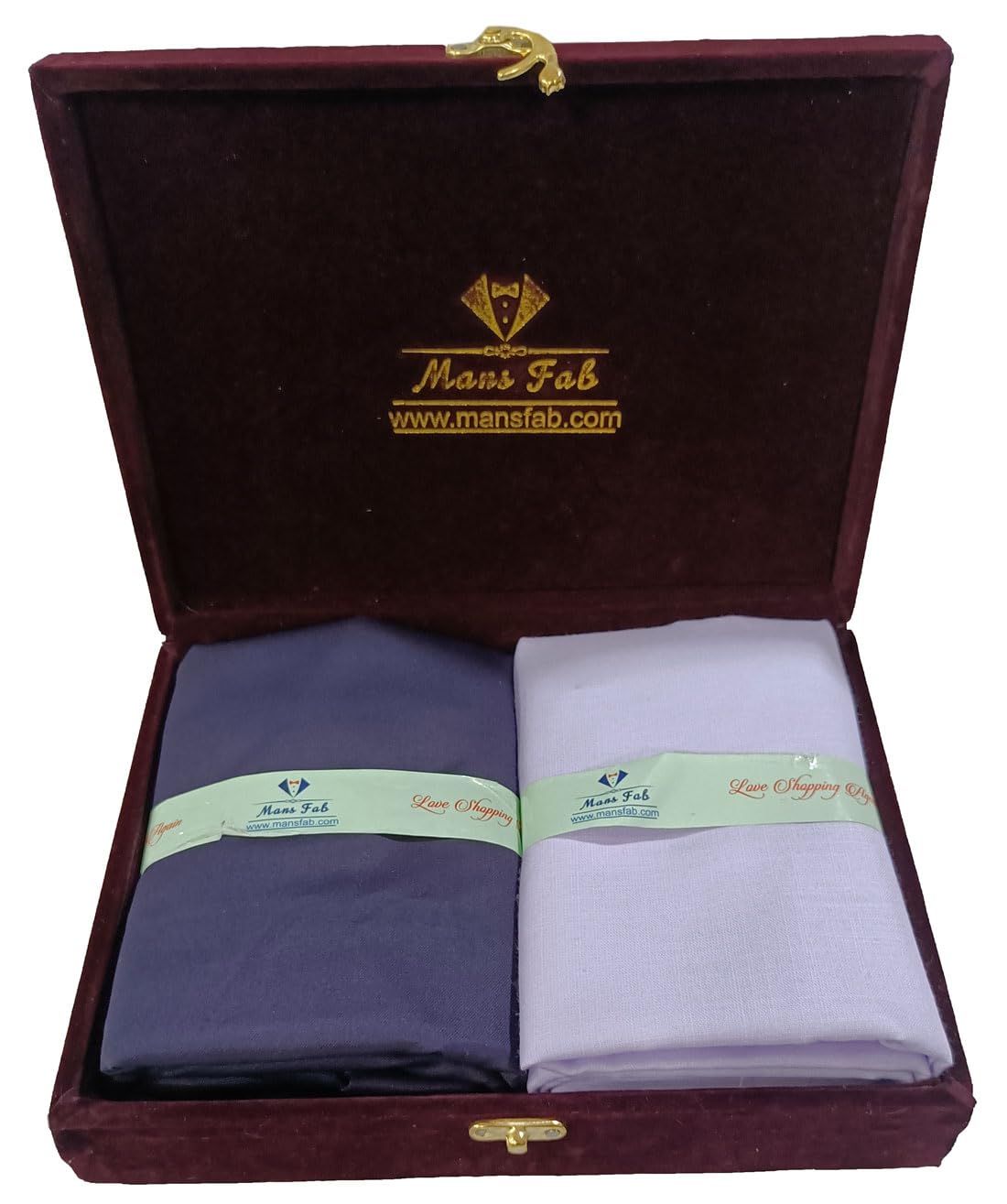 mans fab Premium Linen Gift Set, Fabric Collection with Luxury Box, 2-Piece Unstitched (Light Purple)-picture-29