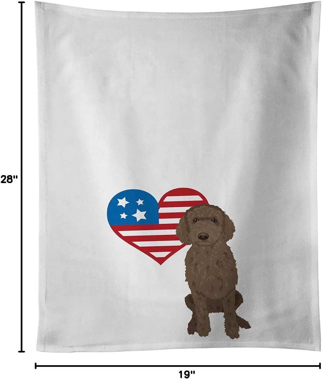 Caroline's Treasures WDK4126WTKT Doodle Chocolate #2 Patriotic White Kitchen Towel Set of 2 Dish Towels Decorative Bathroom Hand Towel for Hand, Face, Hair, Yoga, Tea, Dishcloth, 19 X 25, White