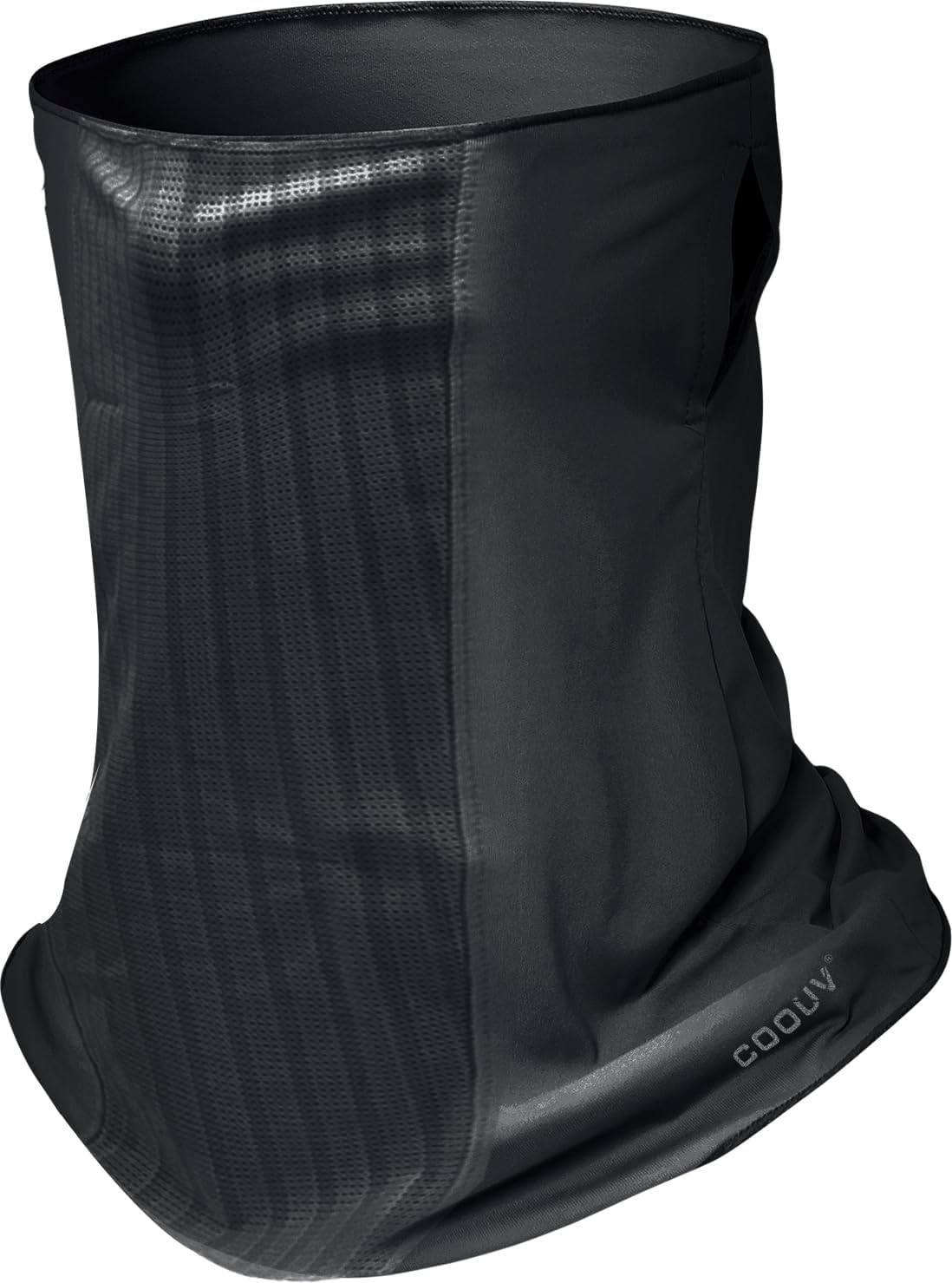 Ultrathin Soft Coolness Fabric UPF50+ Sunscreen Sports Neck Gaiter Scarf Face Cover Elastic Breathable Ice Silk Classic Black-net One Size Fits Most