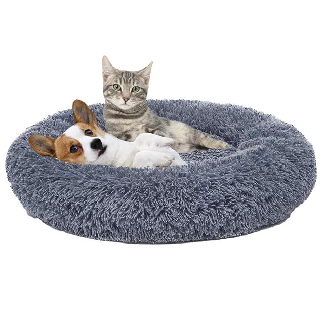 Cozywind Cama para Perros y Gatos,Mascotas Calentito Cojín Redondo Suave de Felpa