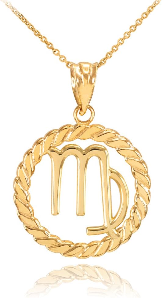 Astrology Jewelry 10k Gold Zodiac Sign Horoscope Constellation Pendant Necklace