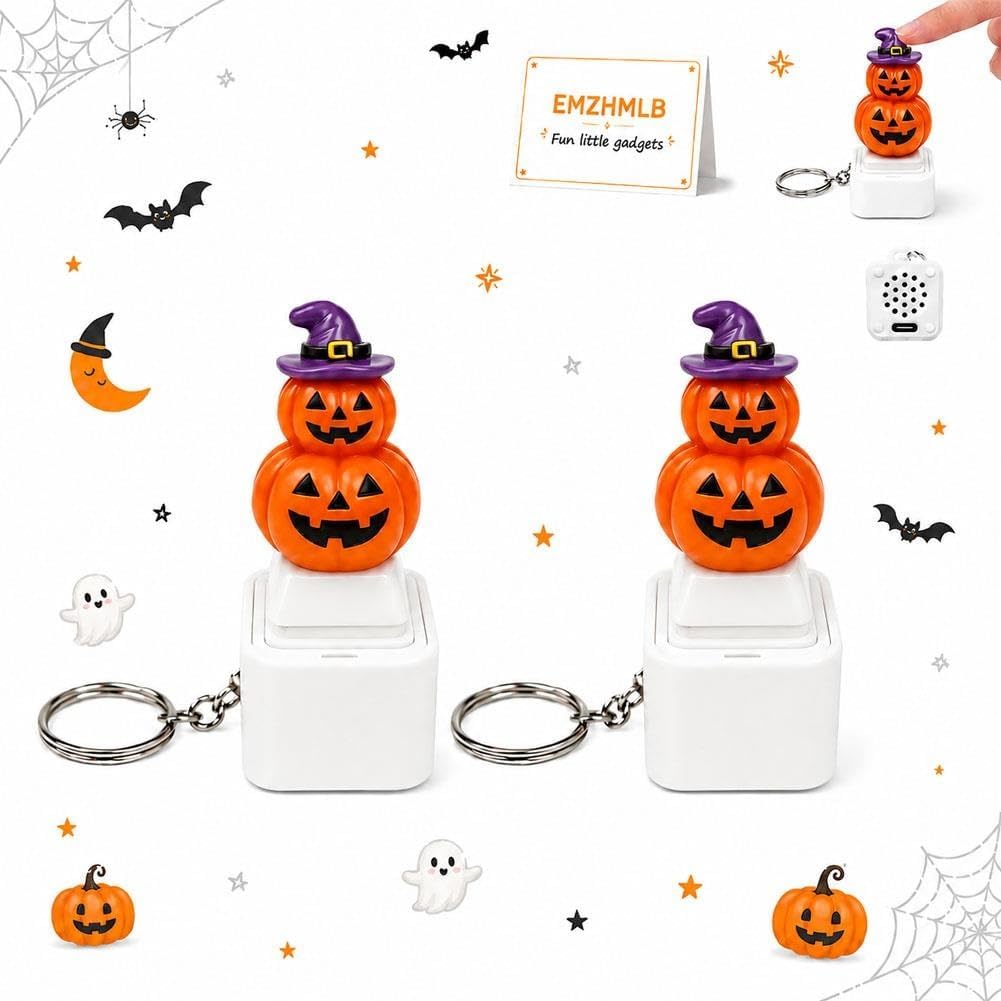 Halloween Luminous Voice Keychain, Rechargeable Clicker Fidget Toy