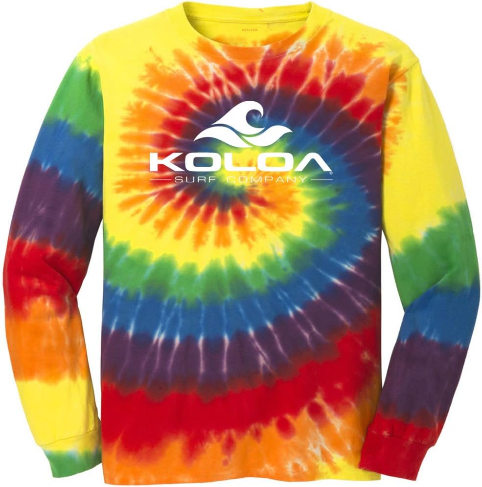 Koloa Surf Graphic Logo Long Sleeve Tie-Dye T-Shirts in Sizes S - 4XL