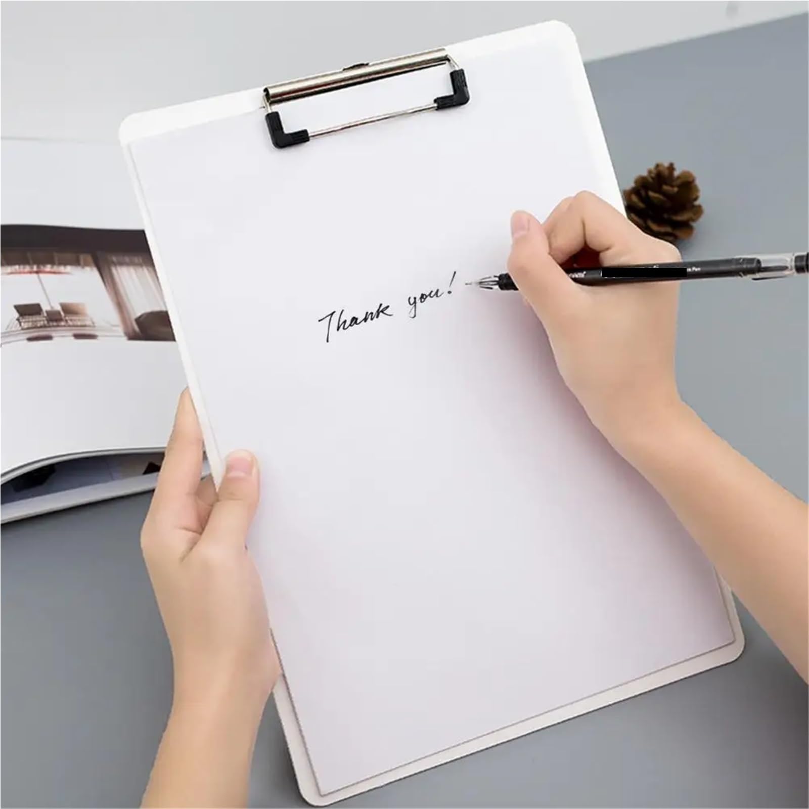Blocco for appunti con clip da 3 pezzi for multifunzionale for carta di prova cancelleria rigida A4 A5 A6 Cartella portadocumenti for studenti Per l'ufficio(White A5)