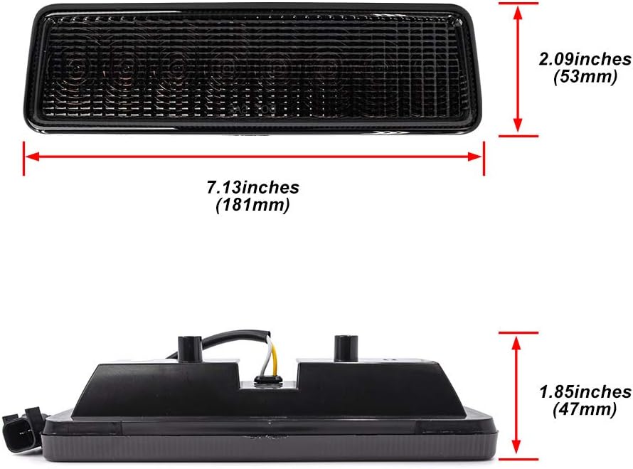 Red LED 3rd Brake Light for J'eep Wrangler 2007-2017 Strobe Feature High Mount Third Brake lamp Smoked Lens