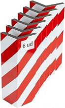 Foam Protection Garage, Red and White, 6 Pieces, 40 x 15 x 2 cm | Protection for Columns and Walls, High Density Foam 2 cm, Reflective Adhesive, Shockproof Car Parking Interior