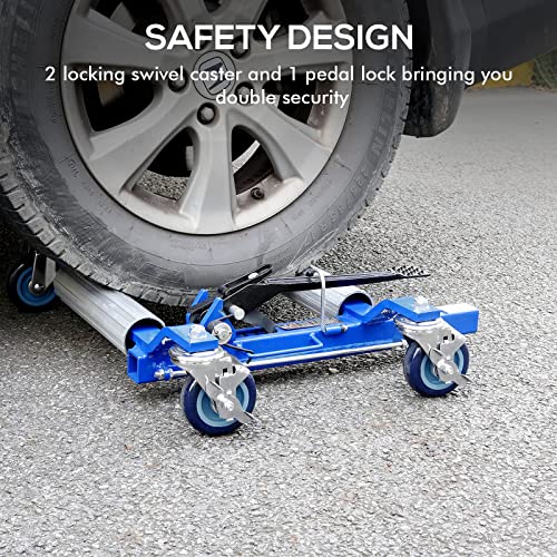 WEIZE Car Wheel Dolly, Heavy Duty Self Loading Dolly with Ratcheting