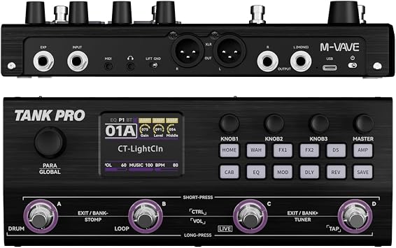 TANKPRO Guitar & Bass MultiEffects Pedal for Studio Live & Stage Gig
