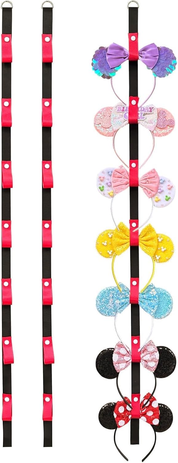 2Pcs Mouse Ears Headband Holder, Hanging Wall Display Decor Bow Headpiece Hair Accessories Hanger Organizer