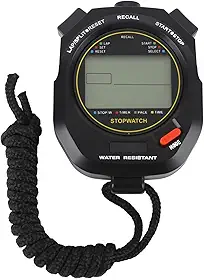 Dioche Cronômetro Esportivo Digital Profissional Com Memória Dupla 1/1000s 100 Registros Relógio Data Display 2 Alarmes Temporizador de Contagem Regressiva Metrônomo para Treinadores Atletas árbitros