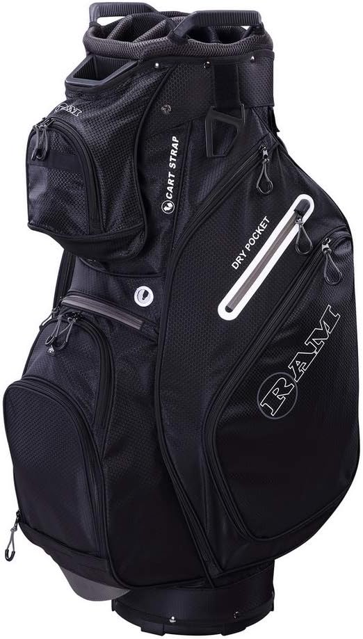 Ram Golf FX Deluxe Golf Cart Bag with 14 Way Dividers Black/Grey